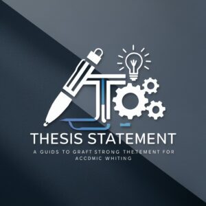 Thesis Statement Generator interface showing academic writing tools and thesis examples on screen