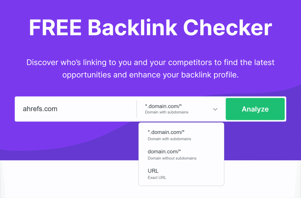 Free Backlinks Checker | Comprehensive Backlink AnalysisTool